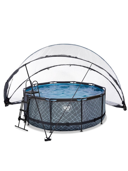 Каркасний басейн EXIT 360x122 см, із накриттям "Камінь"